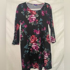 [Apt 9] comfy/soft floral knit dress with pocket size medium